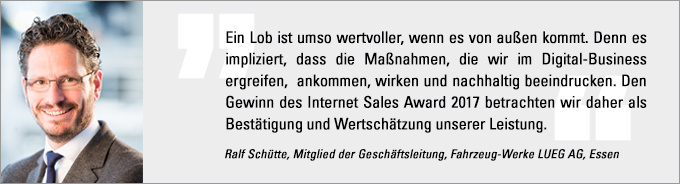 Statement Ralf Schütte Ralf Schütte, Internet Sales Award