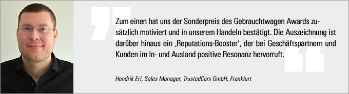 Statement Hendrik Erl Gebrauchtwagen Award, Statement Hendrik Erl