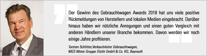 Statement Torsten Schlitter Gebrauchtwagen Award, Statement Torsten Schlitter