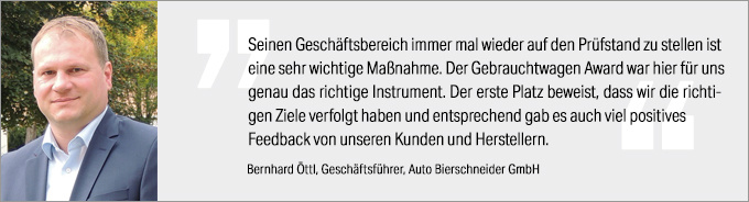 Statement Bernhard Oettl Gebrauchtwagen Award