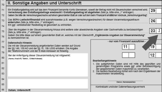 Umsatzsteuer-Voranmeldung | Die „segensreichen“ Kennziffern 22 und 23