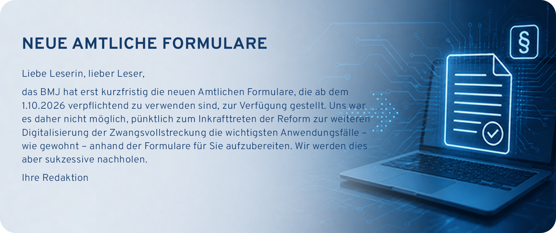 Neue amtliche Formulare - BMJ