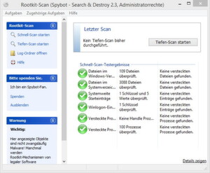 Spybot Search&Destroy kann alle Arten von Schädlingen entfernen. Spybot Search&Destroy kann alle Arten von Schädlingen entfernen.